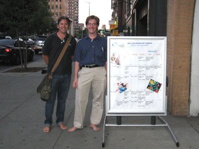 Barefoot Chris and Dr Daniel Howell at an NYC Book-Signing of Dr Howell's The Barefoot Book