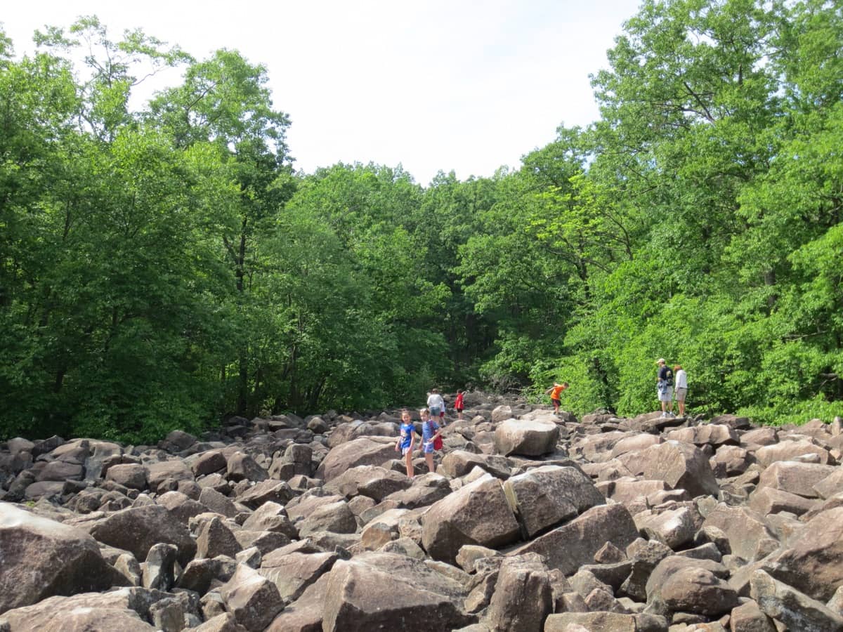 Boulder field at Ringing Rocks Park in Bucks County, PA