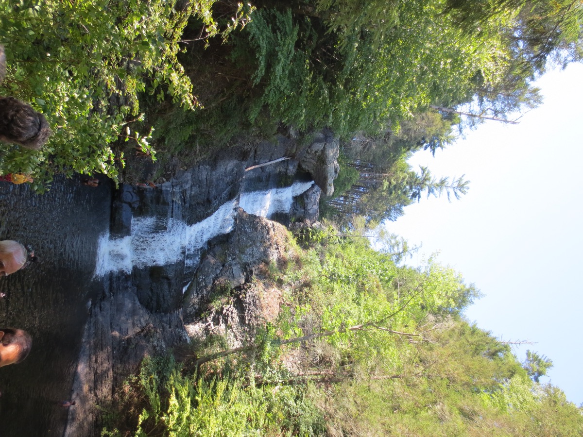 Viewing a waterfall in the Pocono Mountains of PA