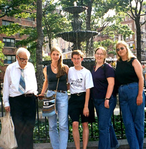 Barefoot group in NYC with Fountain